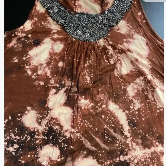 Women’s Large Upcycled Beaded Tank Top Grunge Gothic Boho‎ Cyberpunk Clubwear - Picture 11 of 16